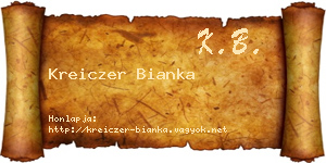 Kreiczer Bianka névjegykártya